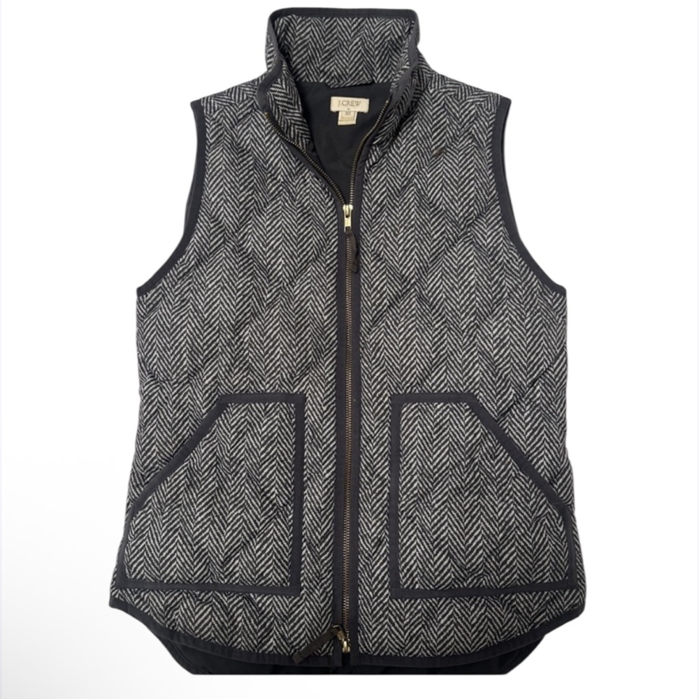 J.‎ Crew Factory Excursion Quilted 60% Down Puffer Vest In Herringbone size XS